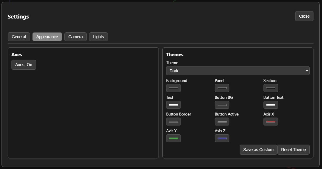 Appearance tab (placeholder)